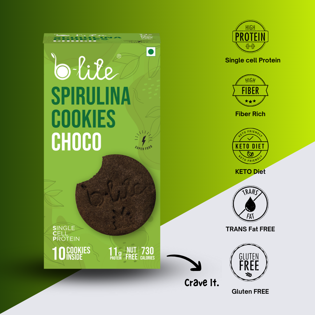 B-lite Spirulina Protein Choco Chip Cookies 5 Pack COMBO