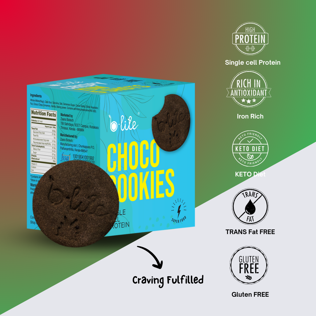 B-lite Spirulina Choco Crispy Yum 5 Shots cookie Bar- Box of 5